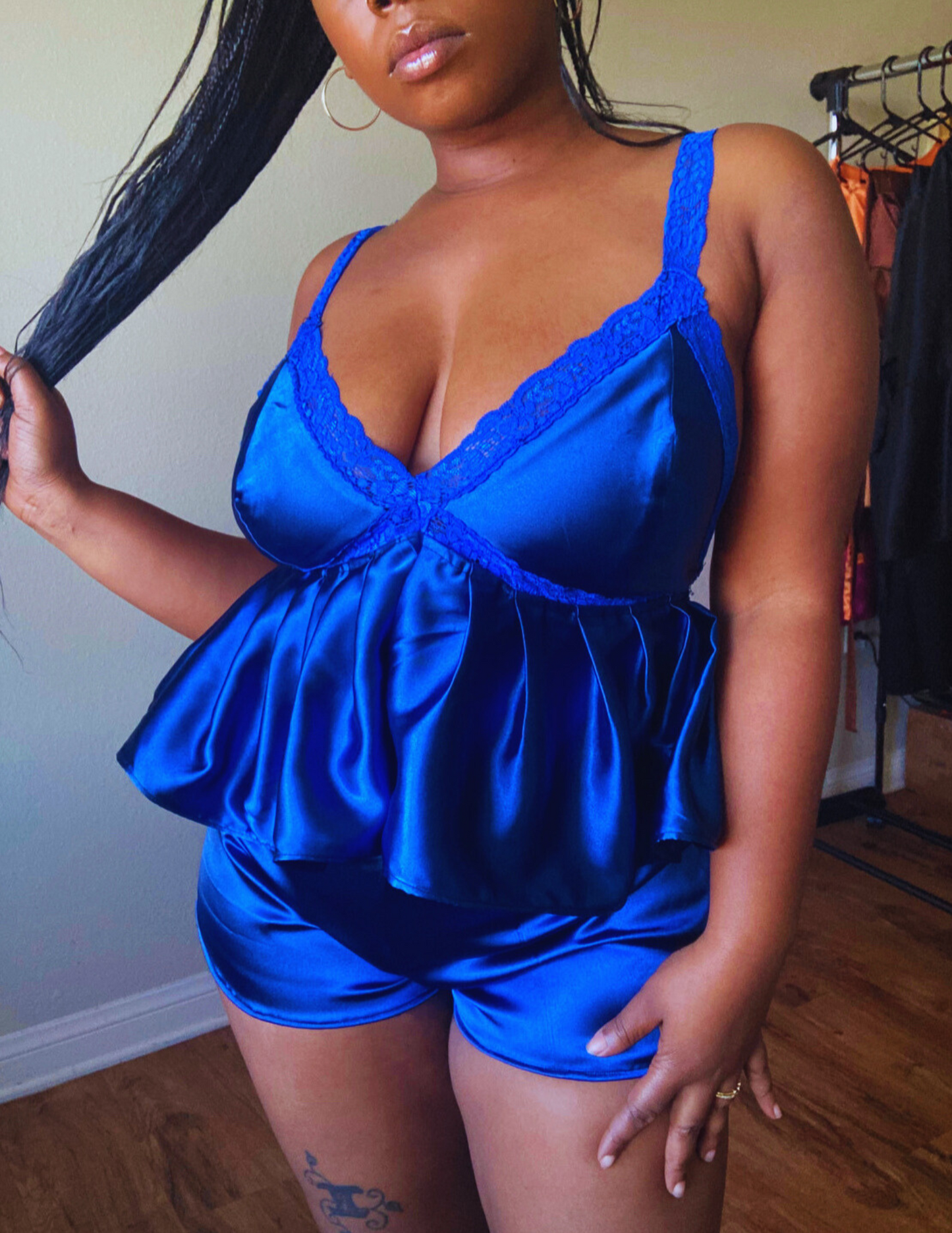 Satin lingerie short set