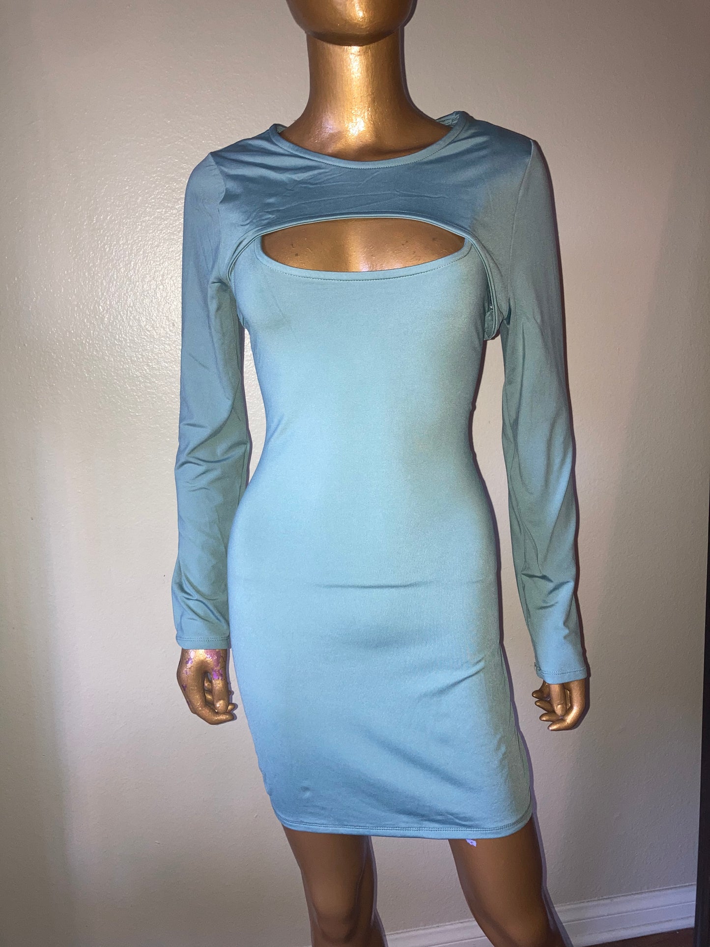 Soft Touch Jersey 2pc Bodycon Dress with Matching Long Sleeve Cover Up