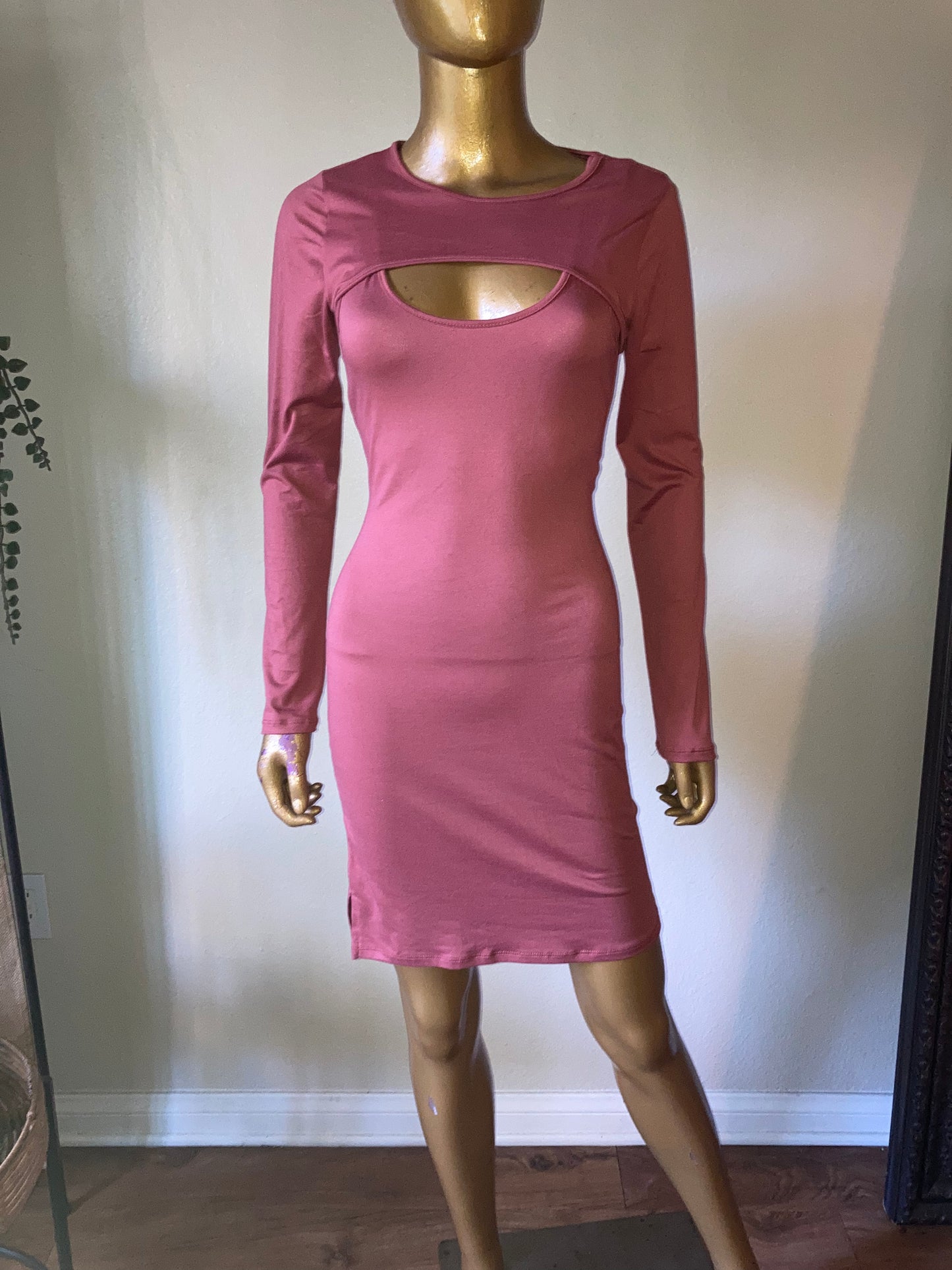 Soft Touch Jersey 2pc Bodycon Dress with Matching Long Sleeve Cover Up