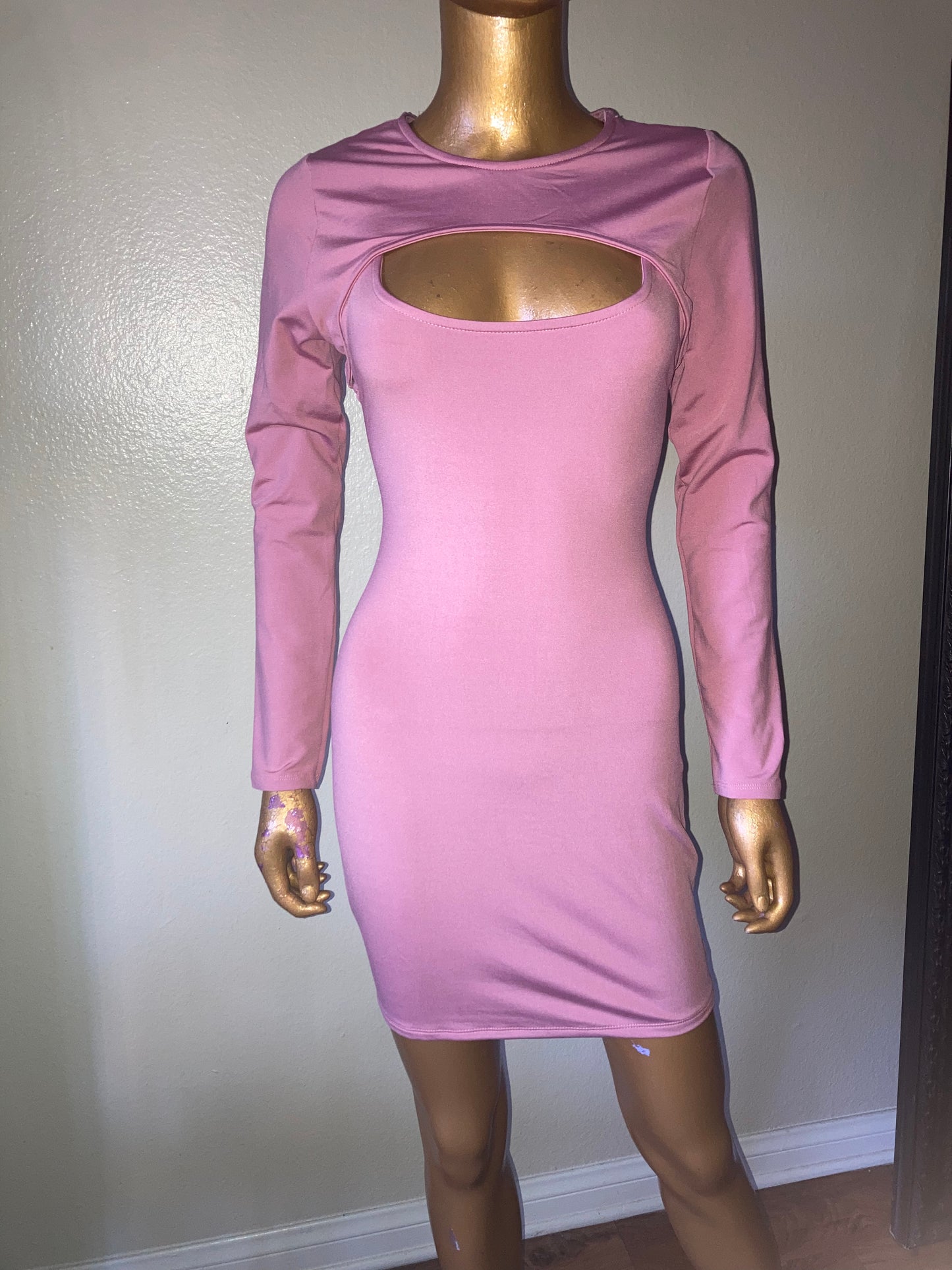 Soft Touch Jersey 2pc Bodycon Dress with Matching Long Sleeve Cover Up